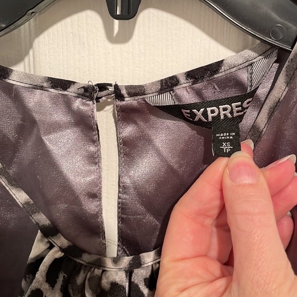 Express black and gray leopard print color block dress - Picture 3 of 4